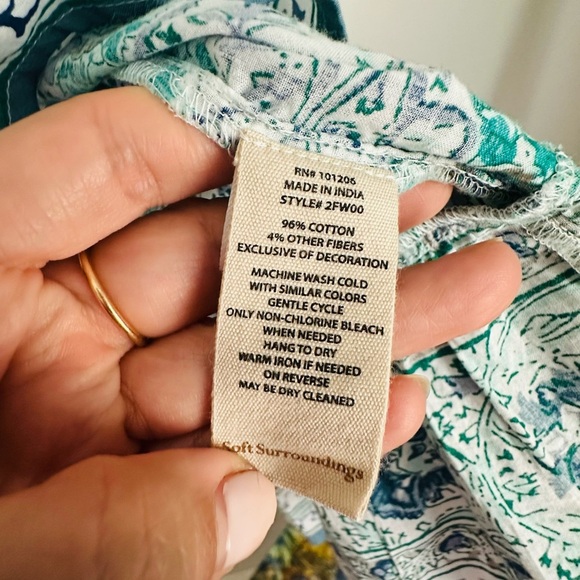 Soft Surroundings embroidered Blue Floral Dress - Picture 10 of 11